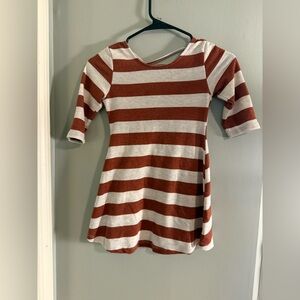 Hayden Girls Cream and Orange A-Line Dress with Raglan Sleeves